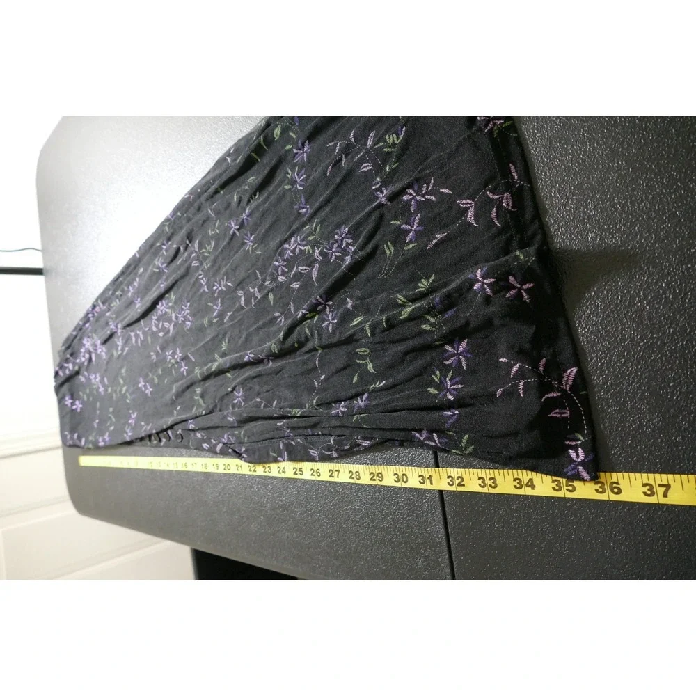 VTG Briggs New York Y2K Fairy Grunge Maxi Skirt Size M Floral Buttons Whimsigoth